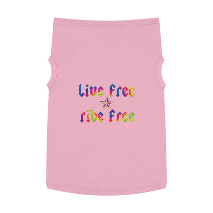 Live Free Ride Free Tie Dye Pet Tank Top