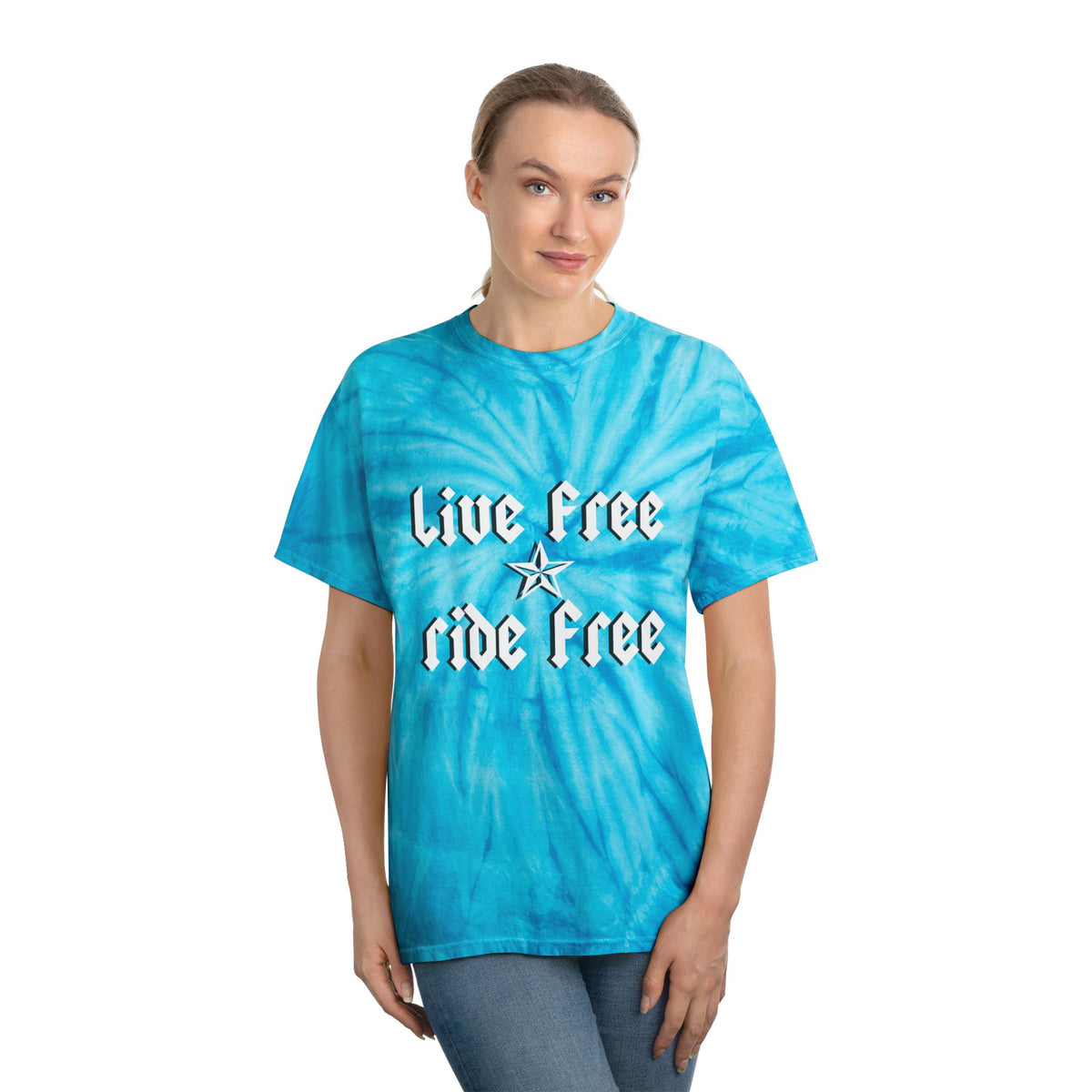 Live Free Ride Free - Tie-Dye Tee, Cyclone