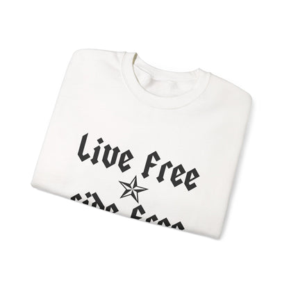 Live Free Ride Free - Dark Letters - Unisex Heavy Blend™ Crewneck Sweatshirt