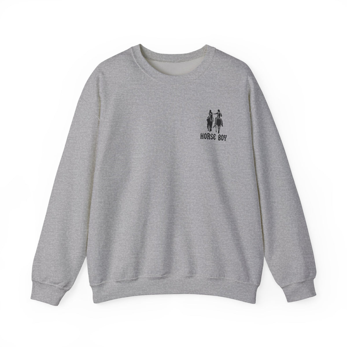 Horse Boy Crewneck Sweatshirt — "Live Free • Ride Free" Back Print