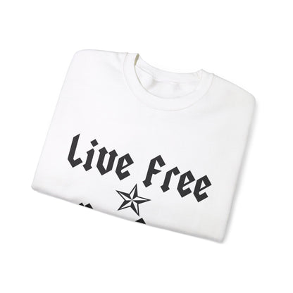 Live Free Ride Free - Dark Letters - Unisex Heavy Blend™ Crewneck Sweatshirt
