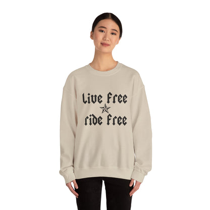 Live Free Ride Free - Dark Letters - Unisex Heavy Blend™ Crewneck Sweatshirt