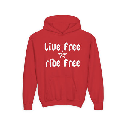 Live Free Ride Free - Youth Heavy Blend Hooded Sweatshirt