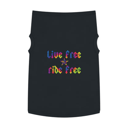 Live Free Ride Free Tie Dye Pet Tank Top