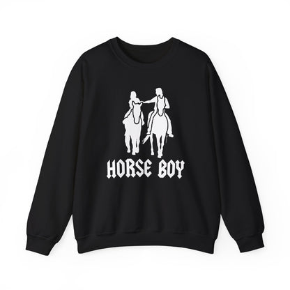 Horse Boy Logo White - Unisex Heavy Blend™ Crewneck Sweatshirt