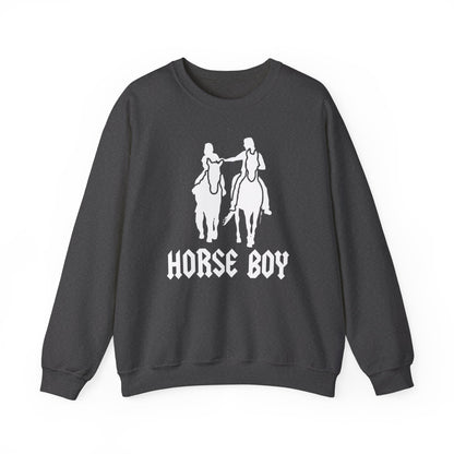 Horse Boy Logo White - Unisex Heavy Blend™ Crewneck Sweatshirt