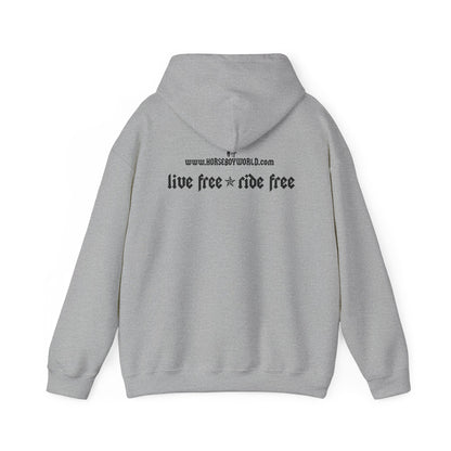 Horse Boy Black Logo Hoodie