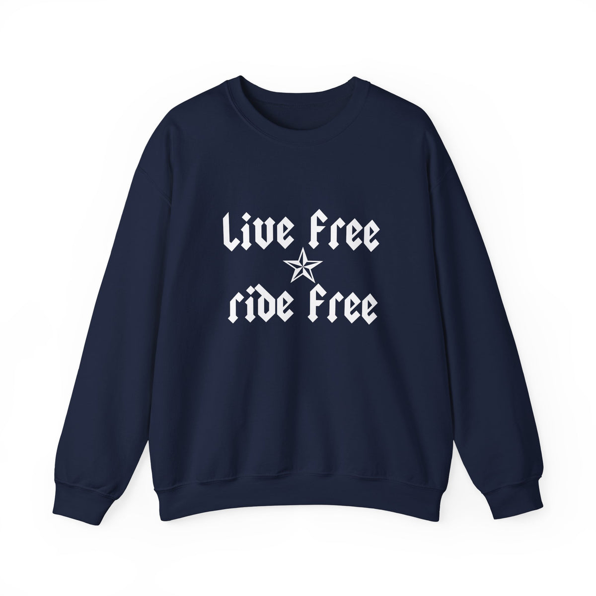 Live Free Ride Free - Light Letters - Unisex Heavy Blend™ Crewneck Sweatshirt