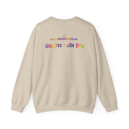 Live Free Ride Free Tie Dye Unisex Heavy Blend™ Crewneck Sweatshirt