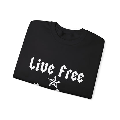 Live Free Ride Free - Light Letters - Unisex Heavy Blend™ Crewneck Sweatshirt