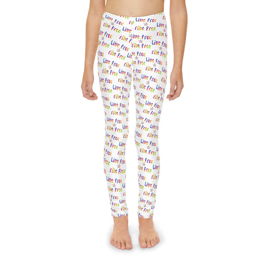 Live Free Ride Free - Tie Dye - Youth Full-Length Leggings (AOP)