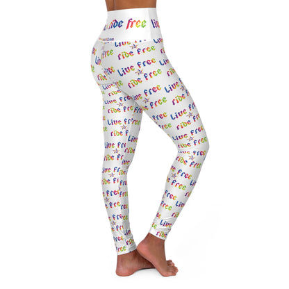 Live Free Ride Free - High Waisted Yoga Leggings (AOP)