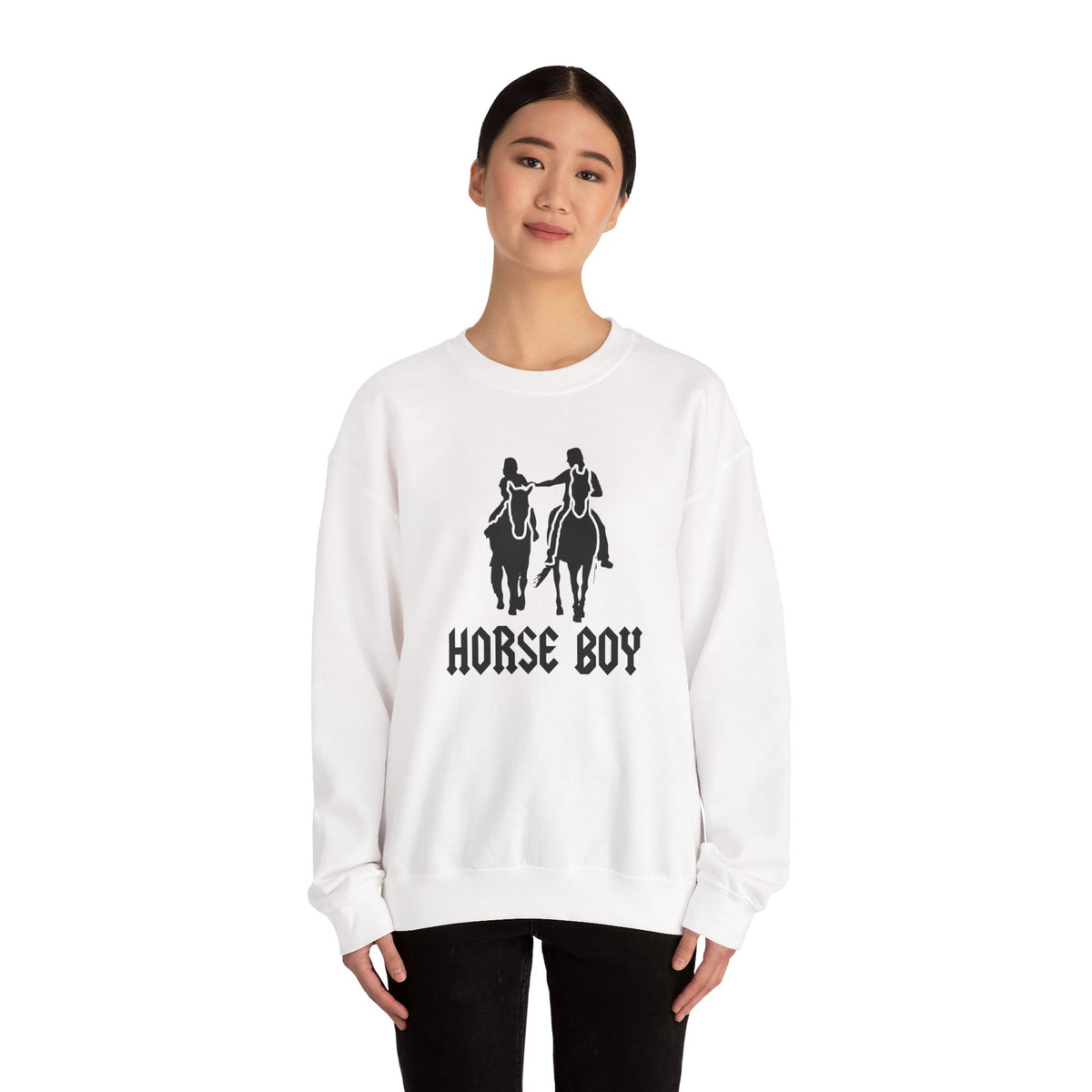 Horse Boy Crewneck Sweatshirt — 'Horse Boy' Graphic with 'Live Free • Ride Free' Back Print
