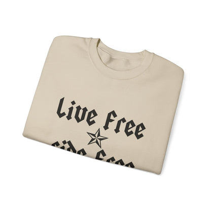 Live Free Ride Free - Dark Letters - Unisex Heavy Blend™ Crewneck Sweatshirt