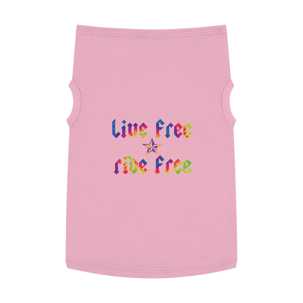 Live Free Ride Free Tie Dye Pet Tank Top