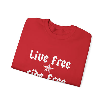 Live Free Ride Free - Light Letters - Unisex Heavy Blend™ Crewneck Sweatshirt