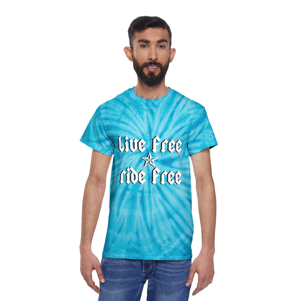Live Free Ride Free - Tie-Dye Tee, Cyclone