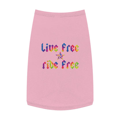 Live Free Ride Free Tie Dye Pet Tank Top