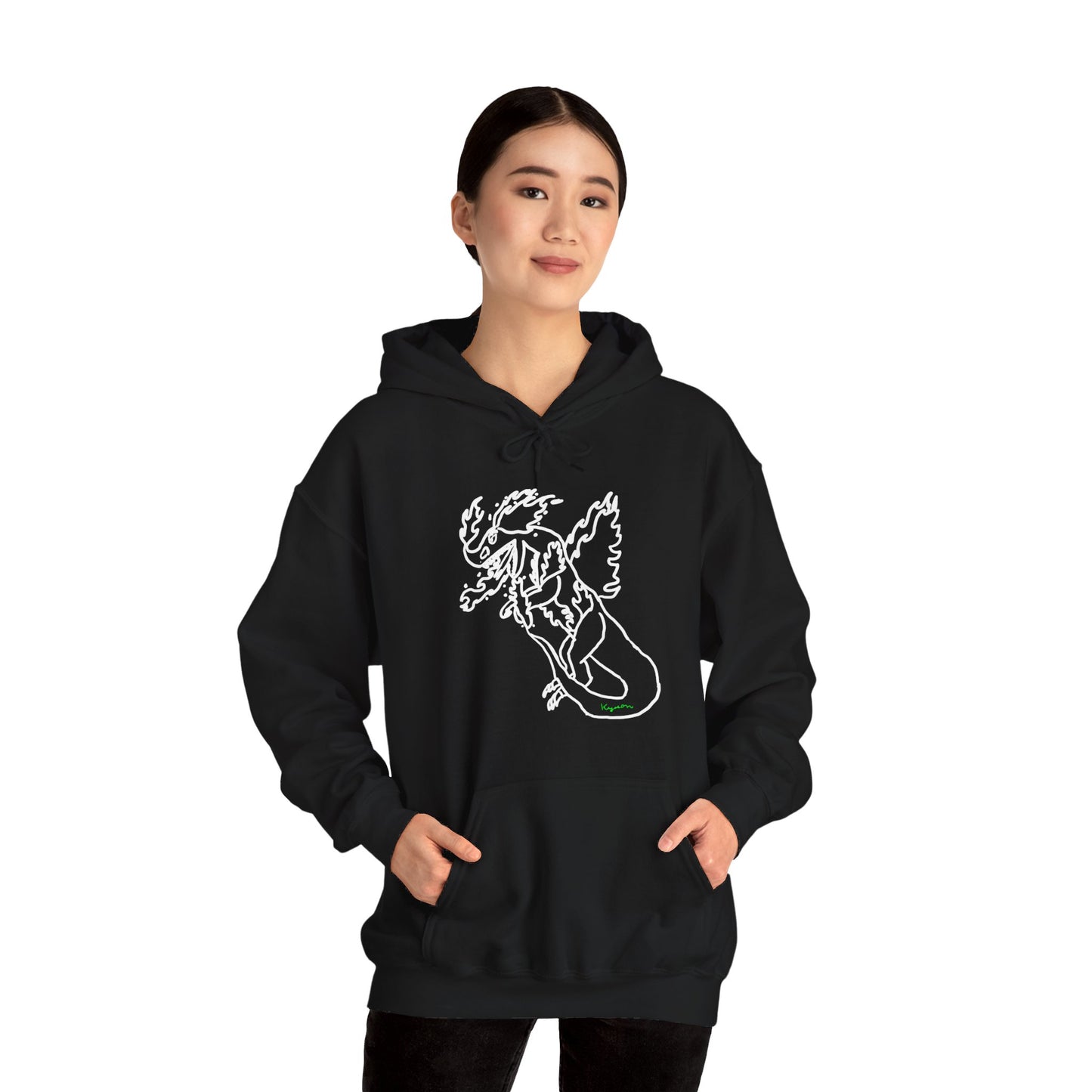 FireBlizzard - Designed by Kyrion age 7 - white - Unisex Heavy Blend™ Hooded Sweatshirt