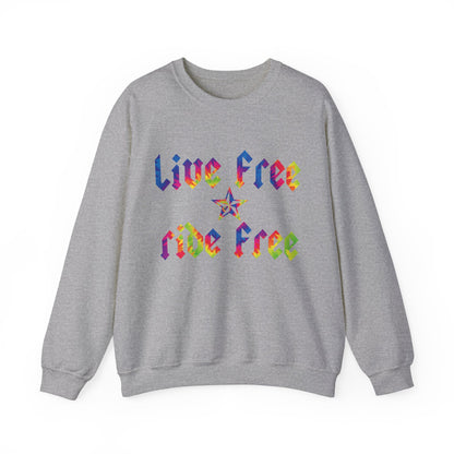 Live Free Ride Free Tie Dye Unisex Heavy Blend™ Crewneck Sweatshirt