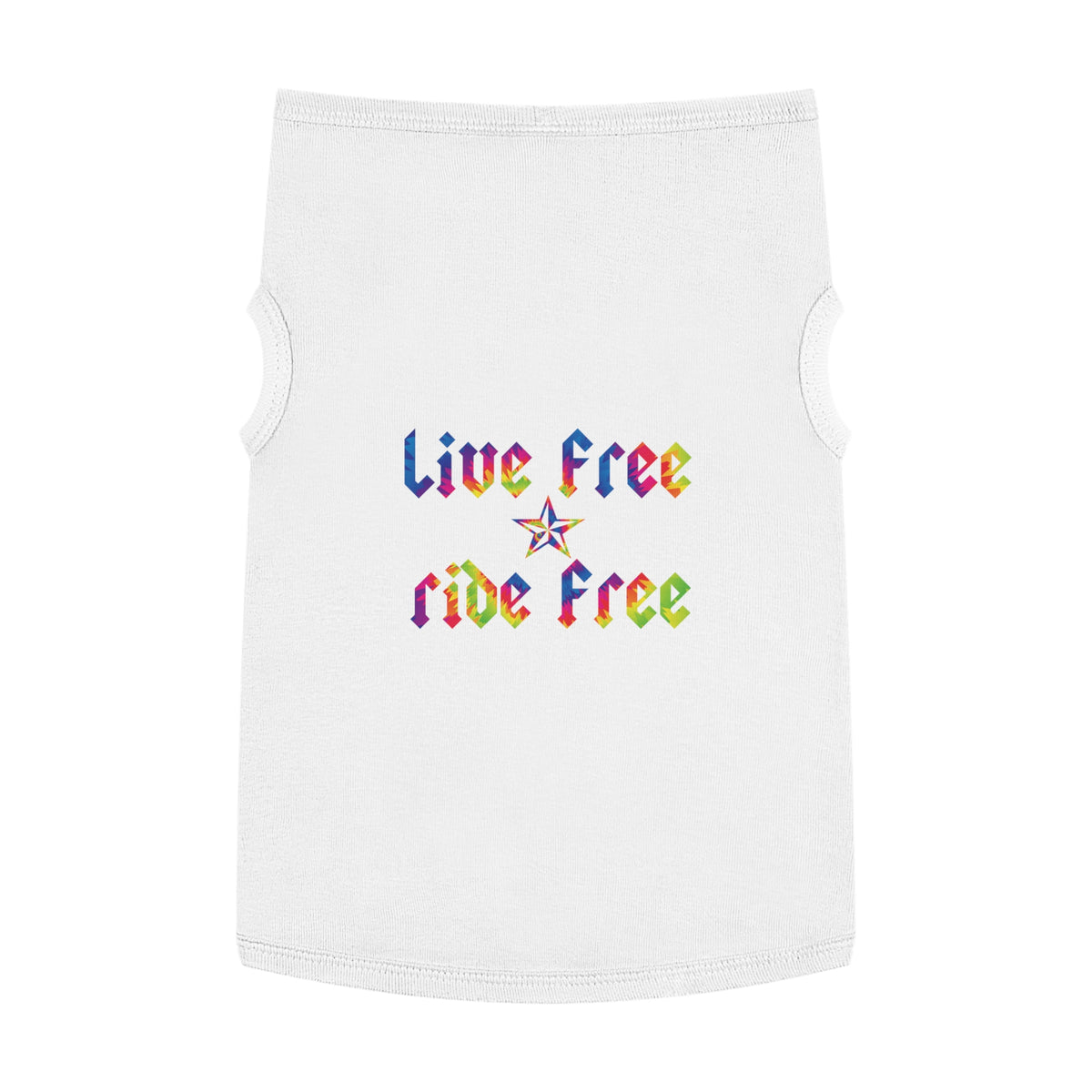 Live Free Ride Free Tie Dye Pet Tank Top