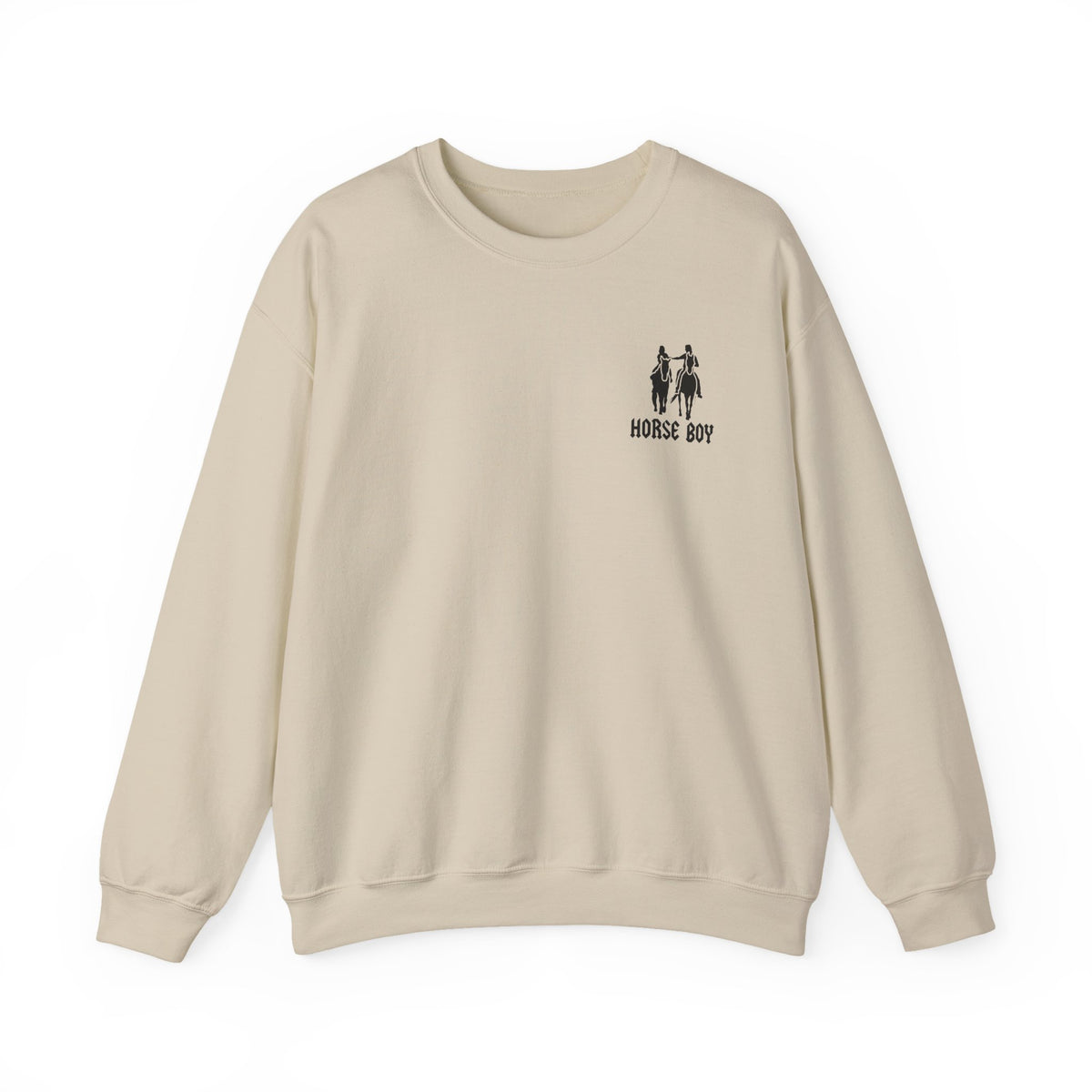 Horse Boy Crewneck Sweatshirt — "Live Free • Ride Free" Back Print