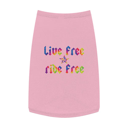 Live Free Ride Free Tie Dye Pet Tank Top