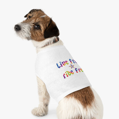 Live Free Ride Free Tie Dye Pet Tank Top